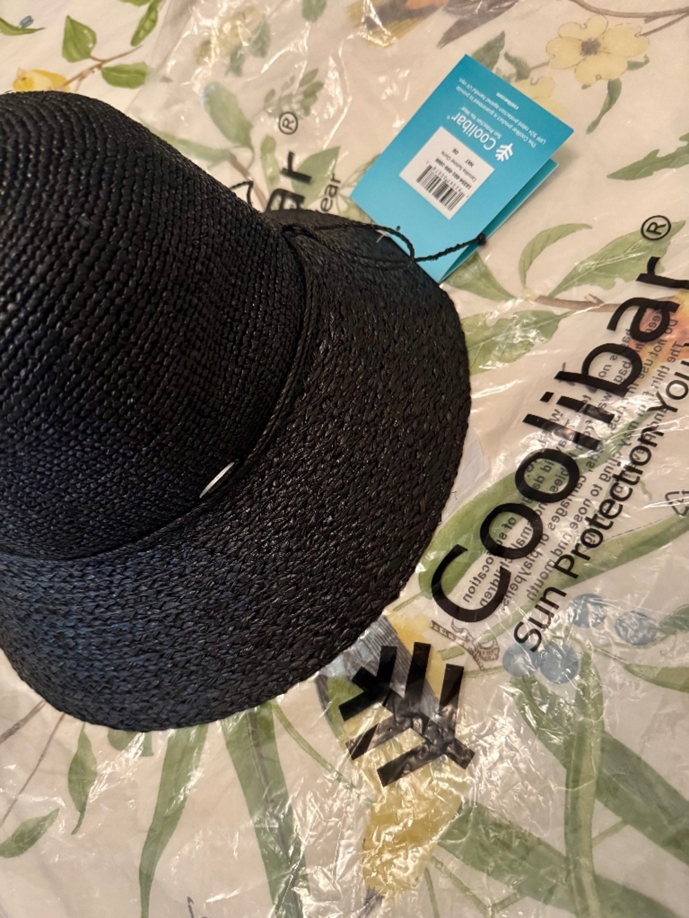 NWT New Coolibar black straw UPF 50+ Carolina Summer Cloche sunhat - OS M/L - Picture 2 of 3